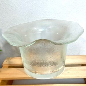 🥳BOGO! Textured Glass Vase. Top Hat? Cala Lily? Maybe a Planter.